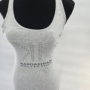 Kardashian Kollection Grey Racerback Tank Y2k Size Small